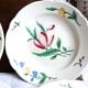 8 dessert plates with hand-painted floral decoration, dinner plates.
