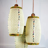 Ceramic pendant light 1980s, set of 3