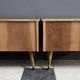 Set night stands wood and glass top