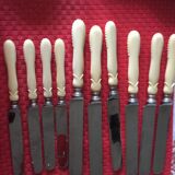 10 Ivory Handled Knives Monogram