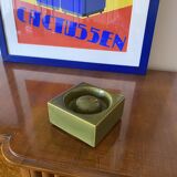 Mid-century green ceramic ashtray, Sicart Italy 1969