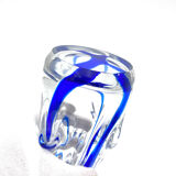 Monumental Murano Vase - Cobalt Blue & Crystal - Organic Design 70s