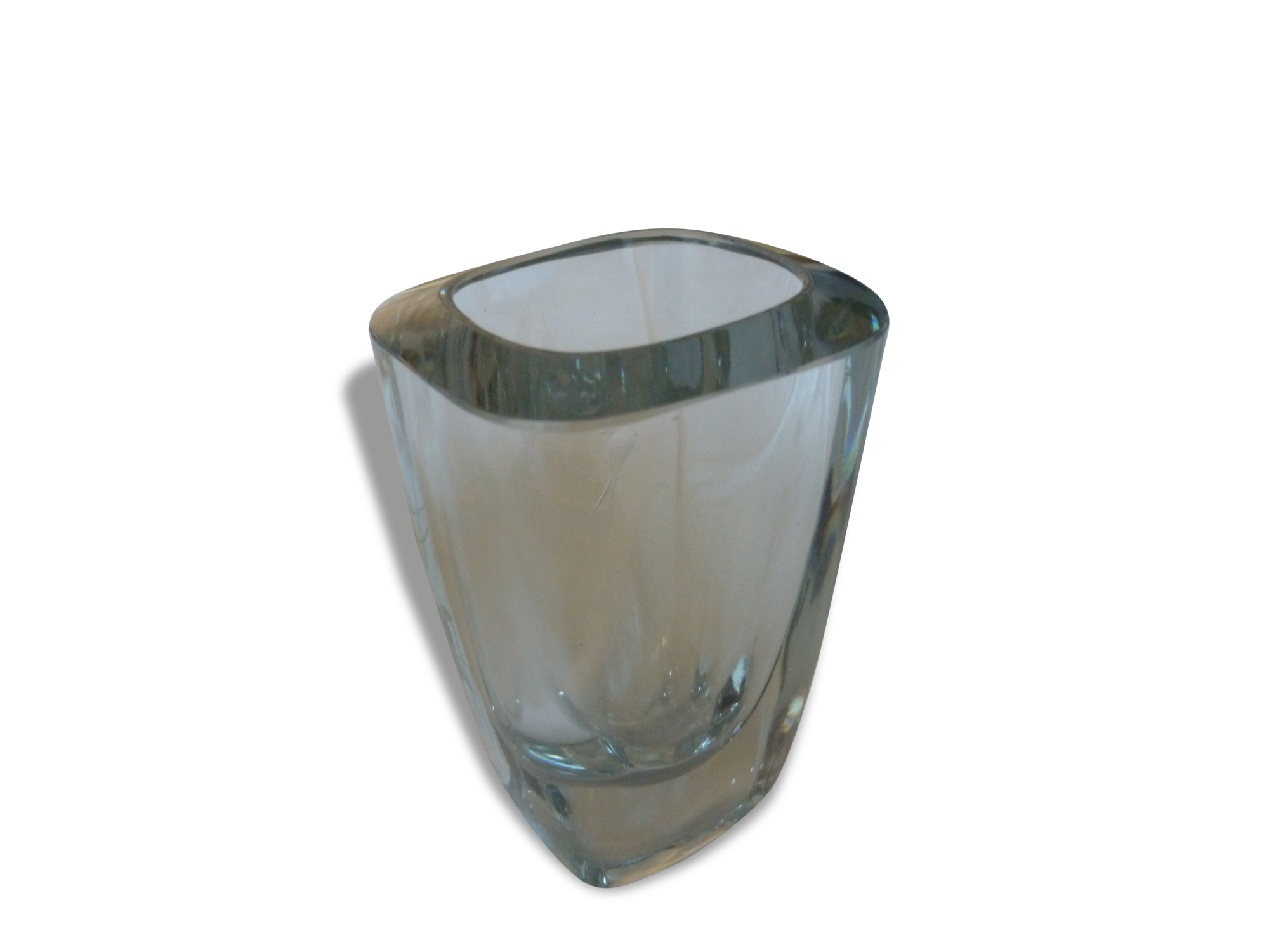 Crystal vase bluish Scandinavian burning birds