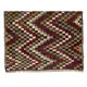 Vintage Hand-Knotted Turkish Tulu Rug with Checkered Zigzag Design in Red, Yellow, Gray and Brown, 100% Wool