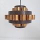 Danish copper suspension light by Werner Schou, 1970s.