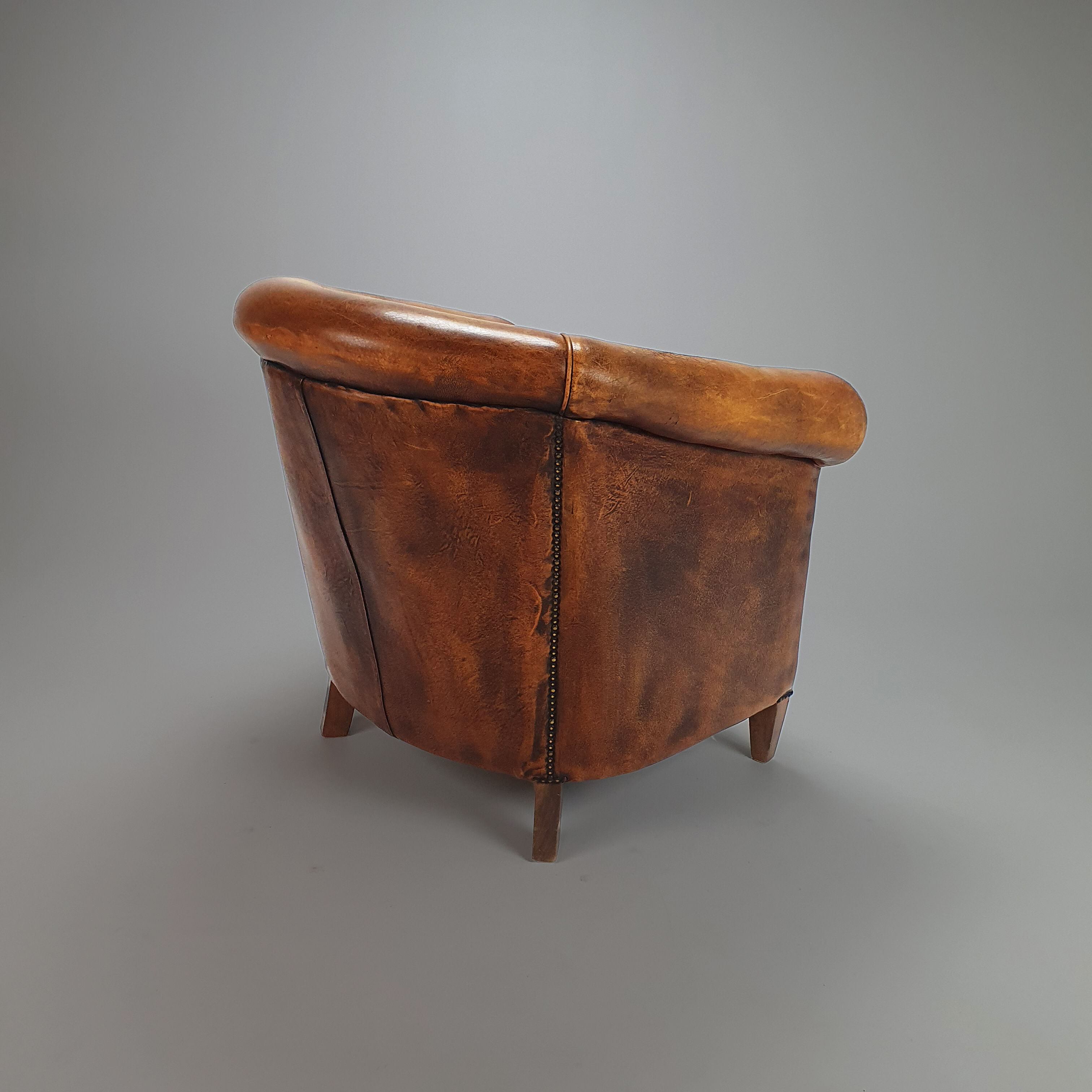 Vintage leather club chair, 1970s