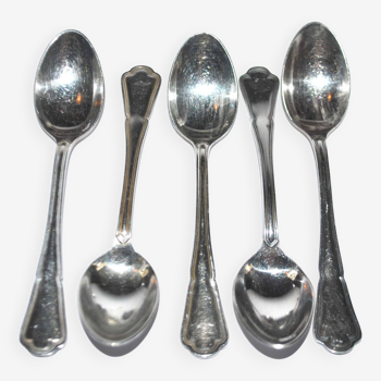 Lot de 5 cuillères à café moka en métal argenté ERCUIS modèle VICTORIA Spatours 11cm