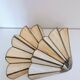 Lot de 2 appliques murales vintage coquillage ou éventail en pâtes de verre et métal doré vieilli