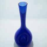 Scandinavian blue glass vase by Gunnar Anders