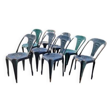 Set of 8 Multipl's chairs from the 50s by Joseph Mathieu