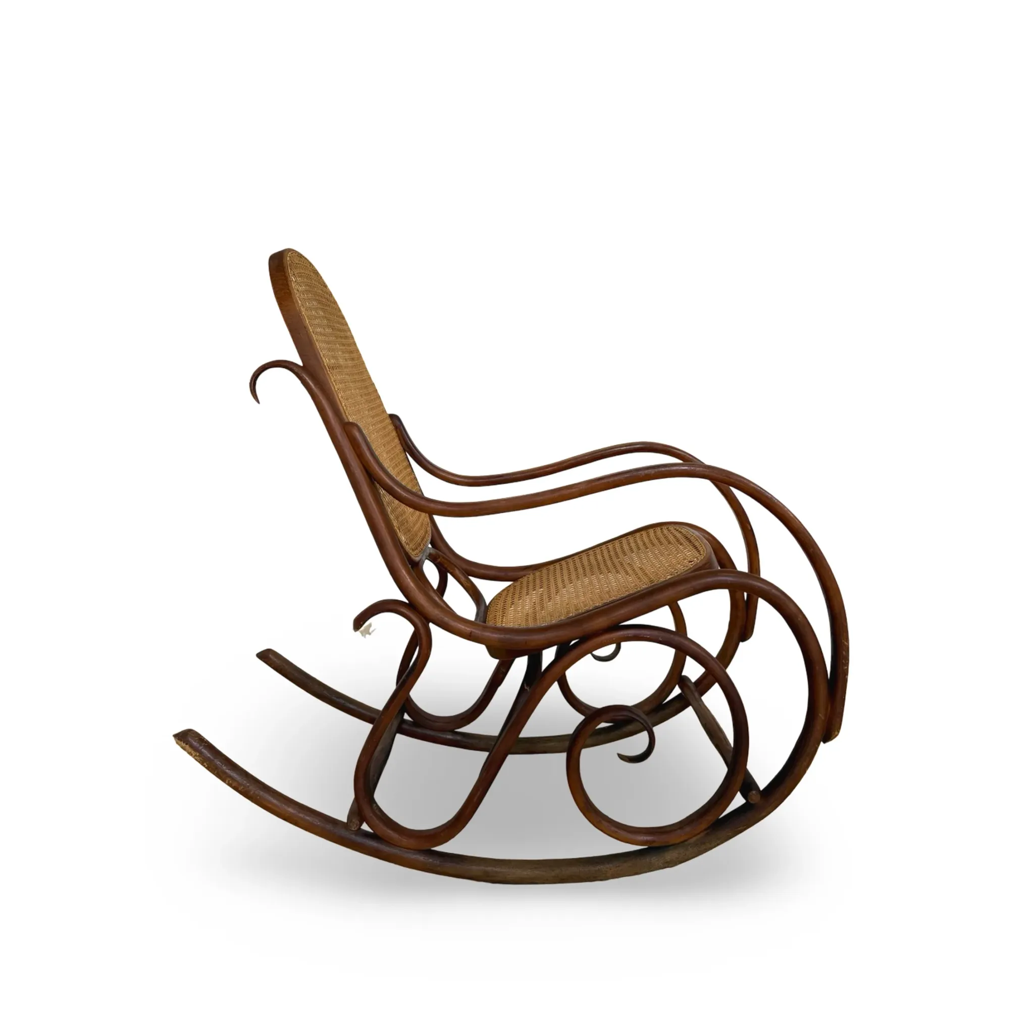 Vintage Bentwood Rocking Chair in the Thonet Tradition, by FMG, 1940s/