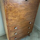 Storage unit art deco style in burled satinwood