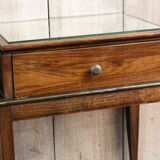 Bedside table, sofa tip - rosewood and brass plate