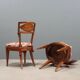 Antique Regency style chairs in mahogany and XX Century fabric.