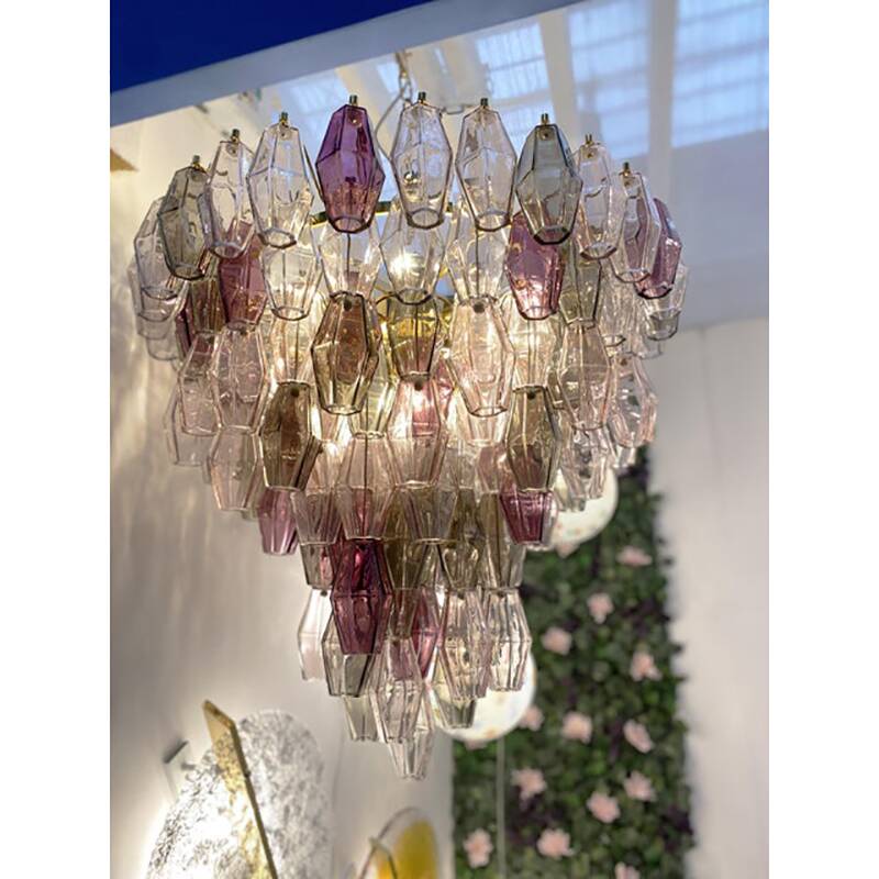 Contemporary Mid-Centyry Modern "Poliedri" Murano Glas Chandelier