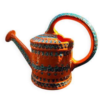 Orange ceramic watering can 9839 by Aldo Londi for Bitossi Ceramiche, Italy 1960s.