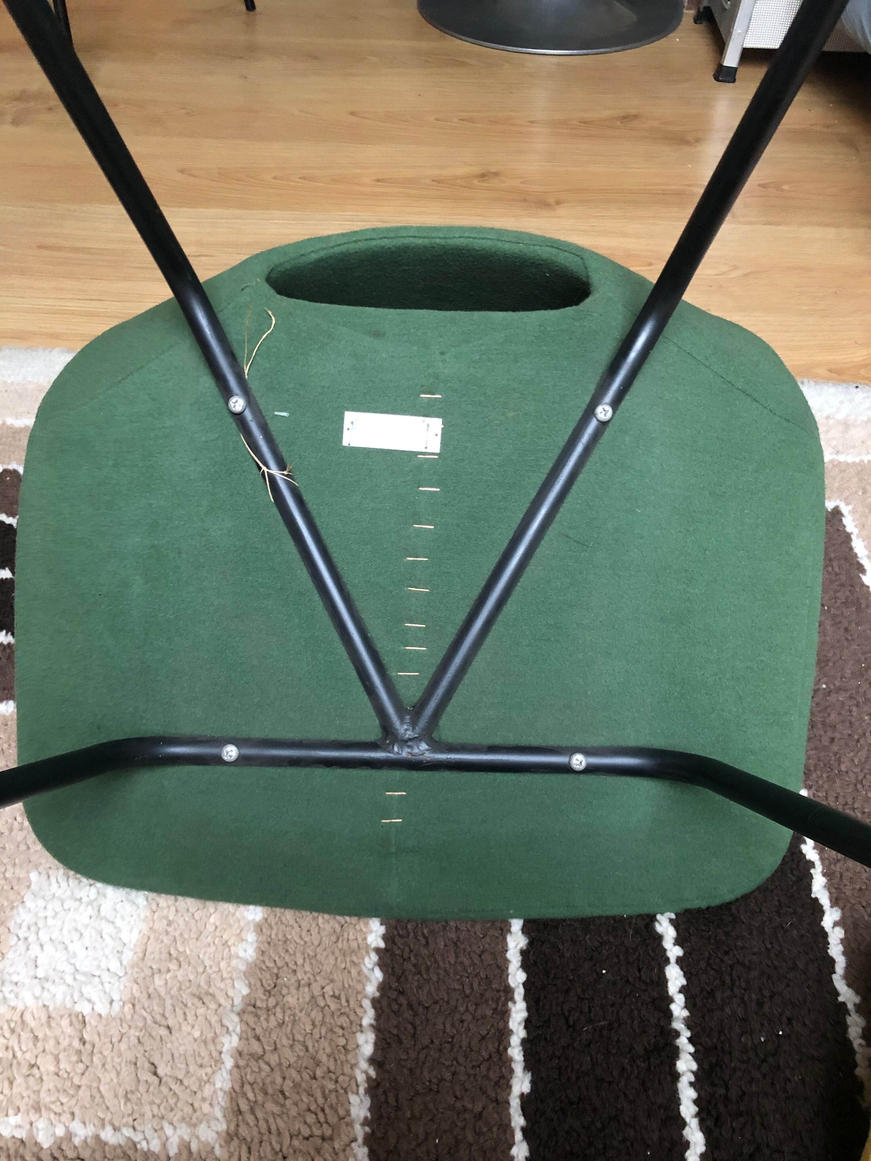 Pair of tonneau chairs by Guariche Pierre for Steiner. 50