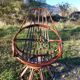 Fauteuil vintage pivotant en bambou et rotin