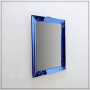 Mirror with coloured glass frame, Italy, circa 1950.