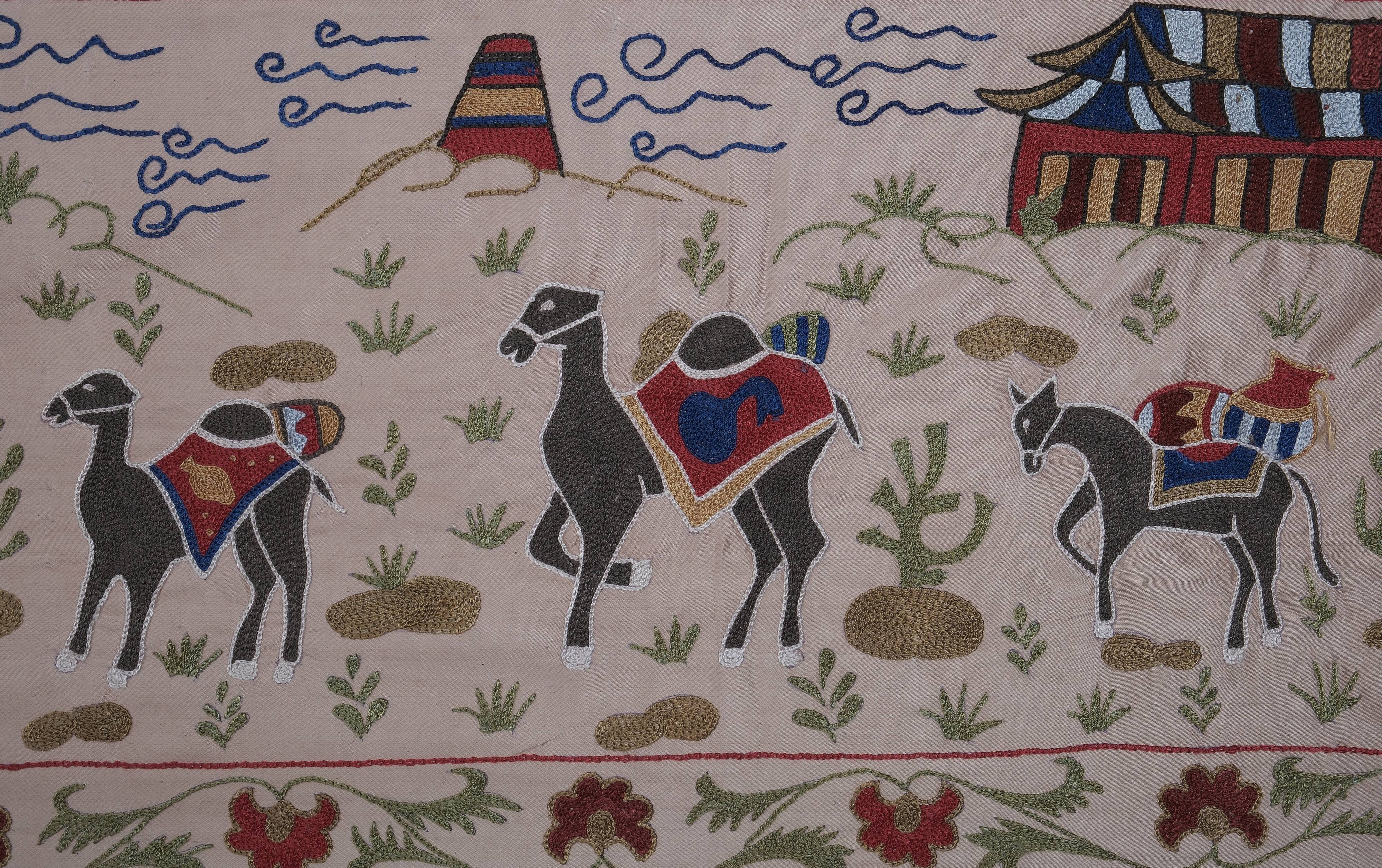 Hand knotted rug, vintage turkish rug 54x193 cm