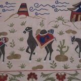 Hand knotted rug, vintage turkish rug 54x193 cm