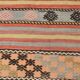 3x0 Blush Pink & Blue Striped Vintage Kilim Runner, Rugs For Bohemian Entry