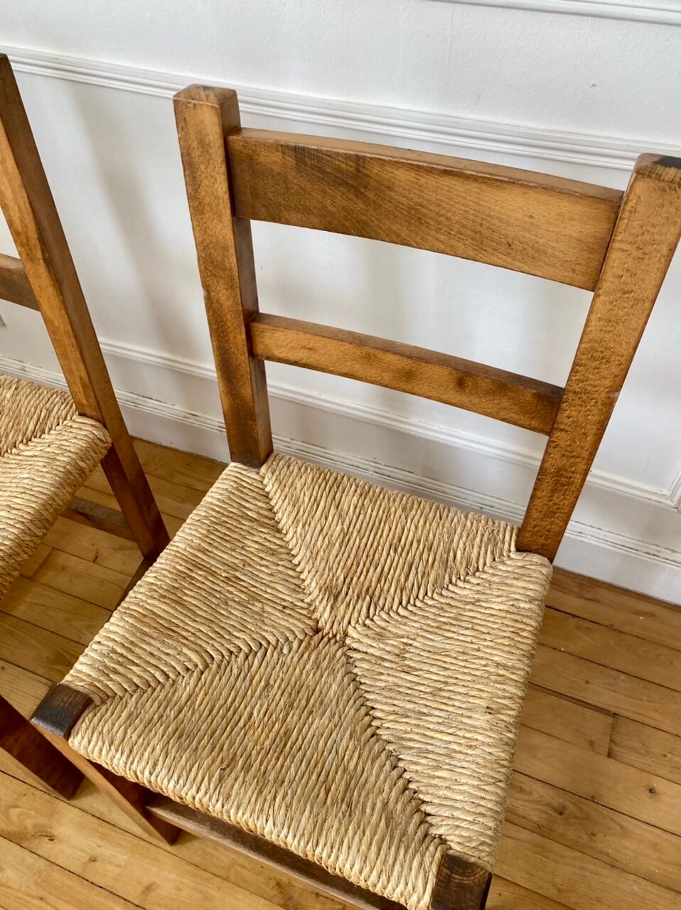 Pair of brutalist mulched chairs