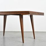 Mahogany extending table by A. Sornay, France 1950