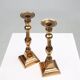 Pair of two French antique candlesticks in bronze, ca. 1890