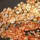 Golden brass chandelier with crystal glass inlays by Palwa, Germany, 1970s.