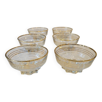 6 champagne glasses 1930