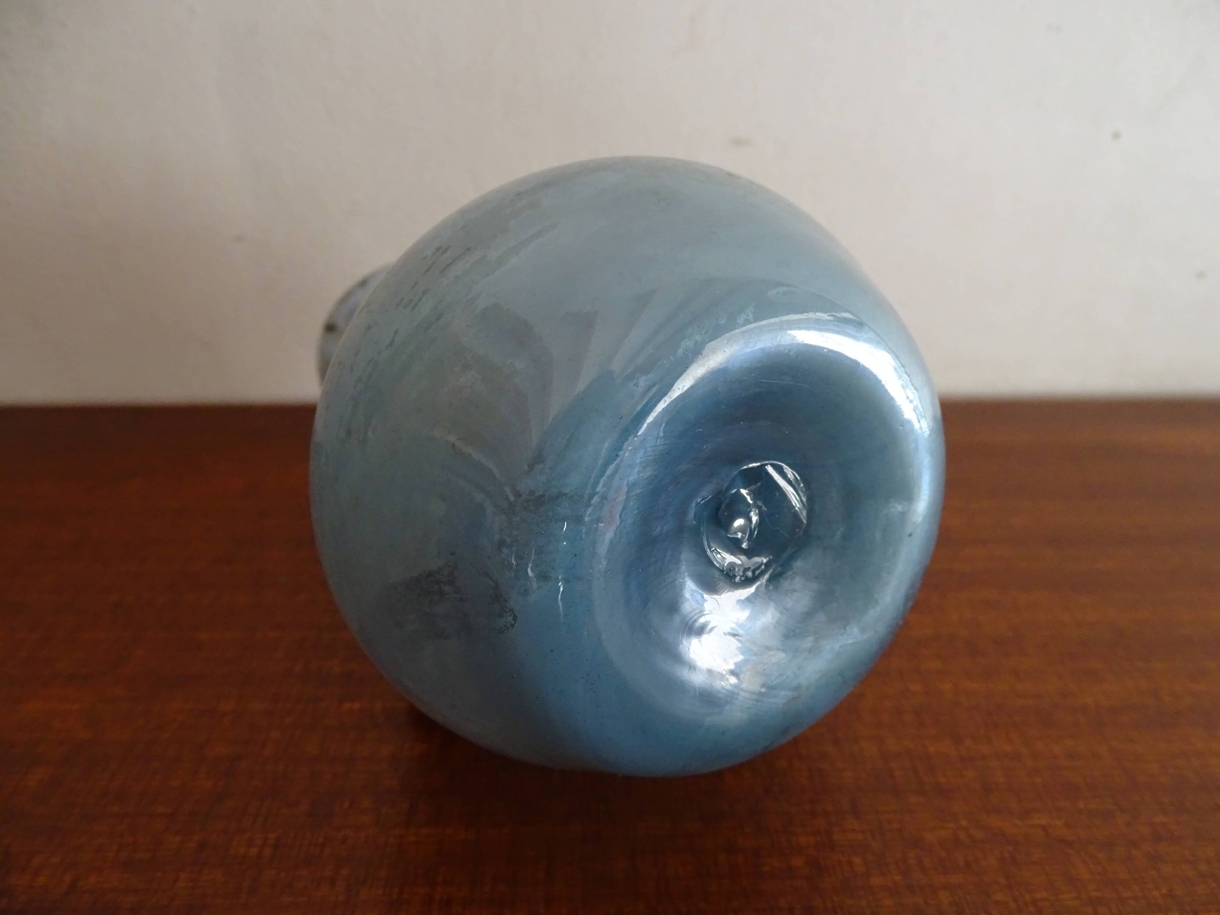 Vase with handle Scavo Seguso Vetri D'arte iridescent glass Murano 1950