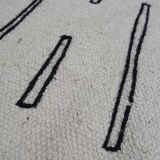 Woven cotton carpet embroidered patterns ethnic Berber style 249 x 156