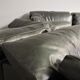 Moroso sofa set and armchairs in black leather, 1984