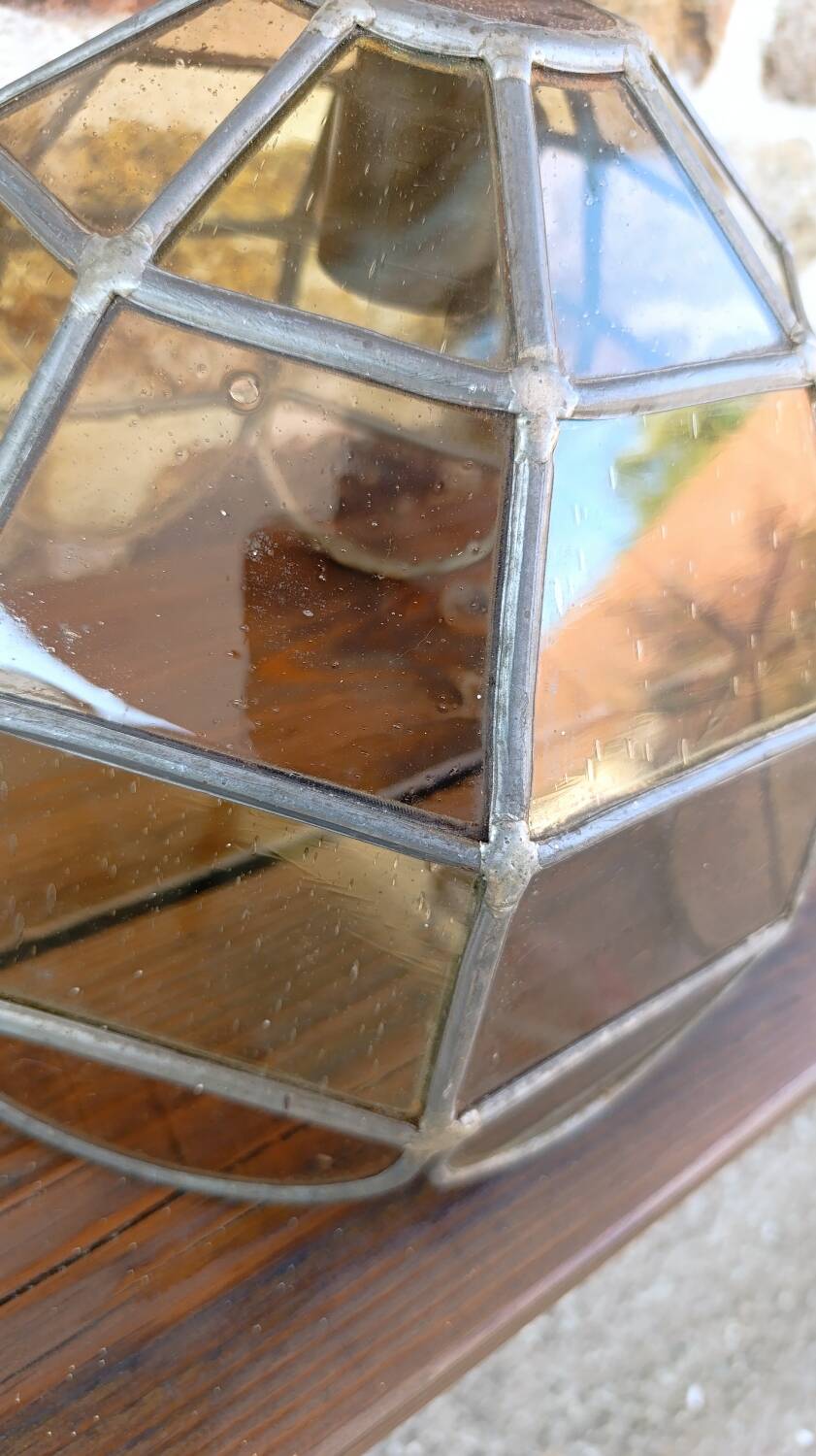 Lustre verre coloré et étain