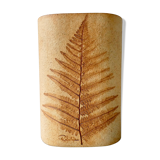 Ceramic vase decorated herbarium by Raymonde Leduc, Vallauris