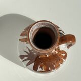 Small white and brown vase or pitcher West Germany H:15cm D:10.5cm