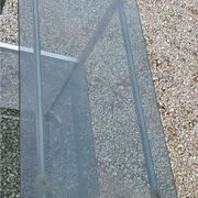 Console service of the 70s double trays smoked glass chrome base