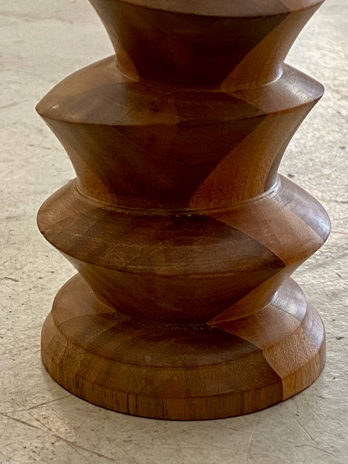 Turned wooden candle holder