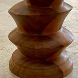 Turned wooden candle holder