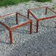 Pair of 1970s side tables in lacquered brass and glass