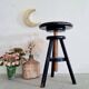 Antique black piano stool in adjustable wood