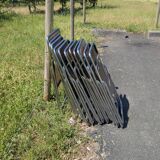 Folding chair in cane and chromed steel Vintage