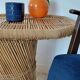 Table basse sculpturale en rotin tressé-vintage années 60/70