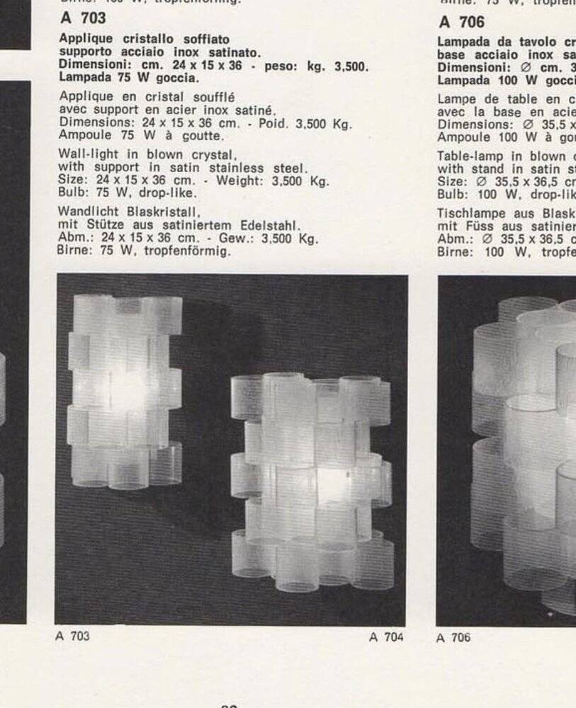 Wall lamp Model A 703 by Albano Poli for Poliarte, 1970