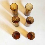Set of 6 vintage amber glasses Height 17 cm