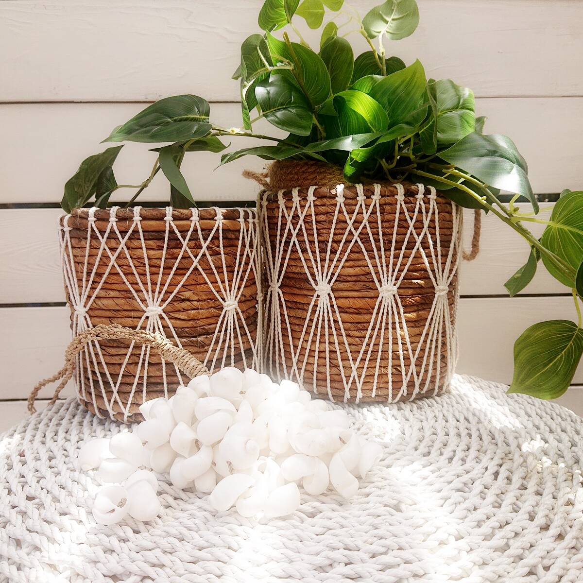Banana leaf Marcy basket - set of 3