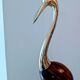 Blue heron of the 60s-70s in brass and rosewood and teak
