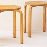 Pair of Alvar Aalto stools from the 90s