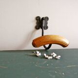 Metal and wood school hook